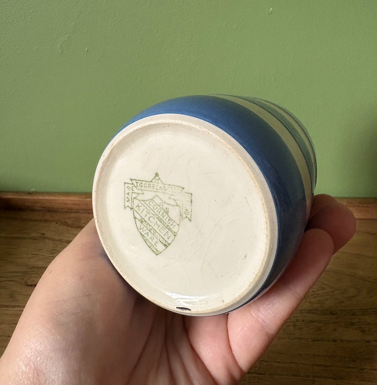 T G Green Cornishware Blue & White Striped Sugar Pot