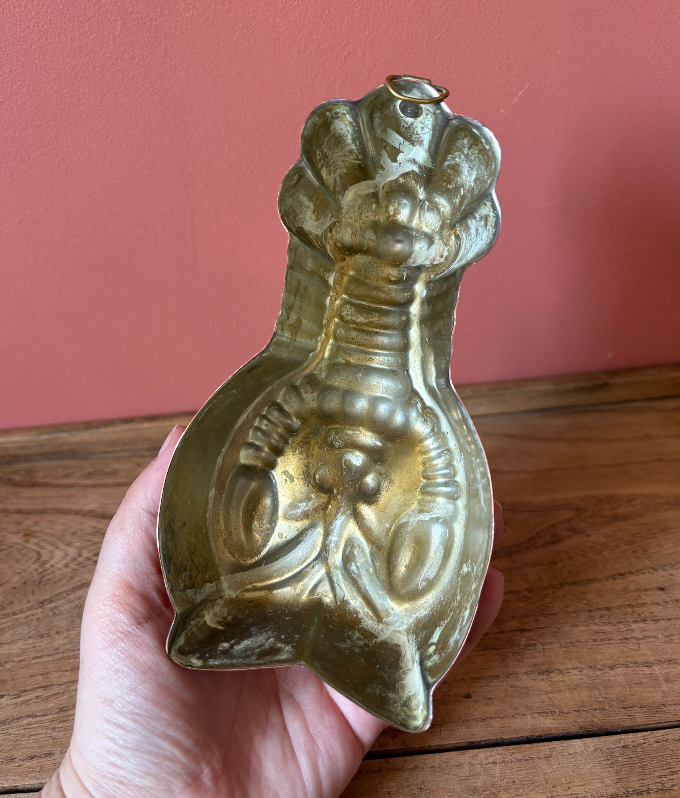 Small Lagus Portuguese Lobster Copper Jelly Mould