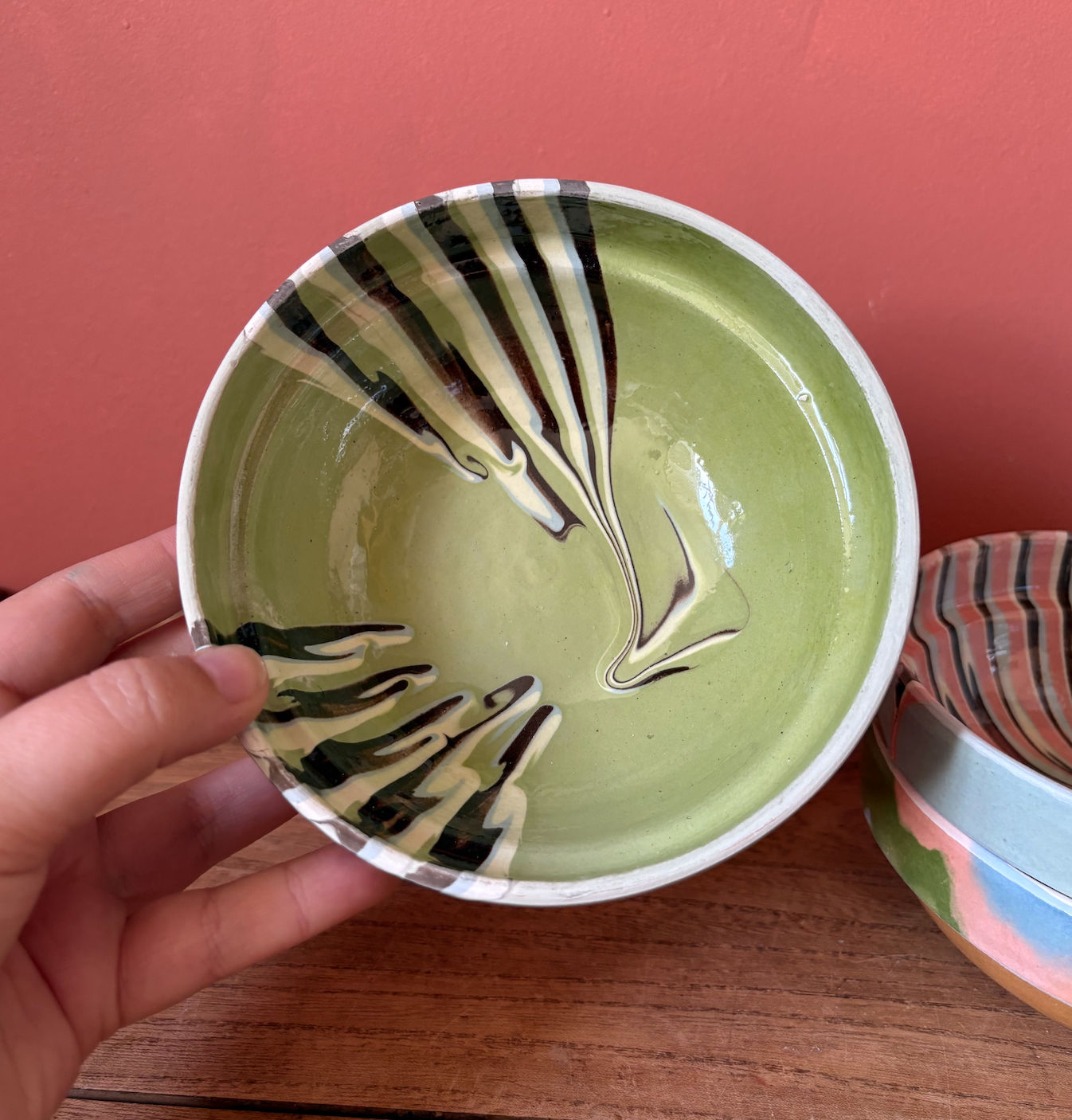 Small Romanian Slipware Bowls - Mixed Colours