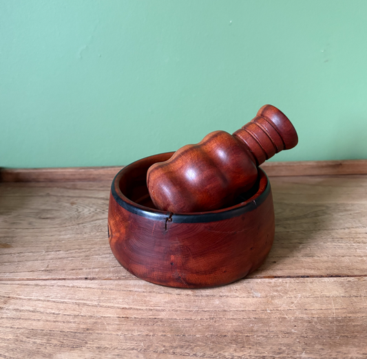 Rustic Wooden Mortar & Pestle
