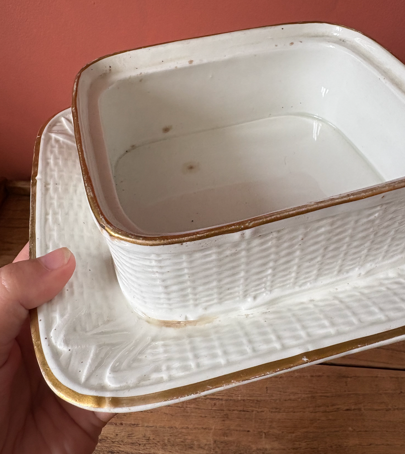 George Jones Albino Majolica Ironstone Sardine Box