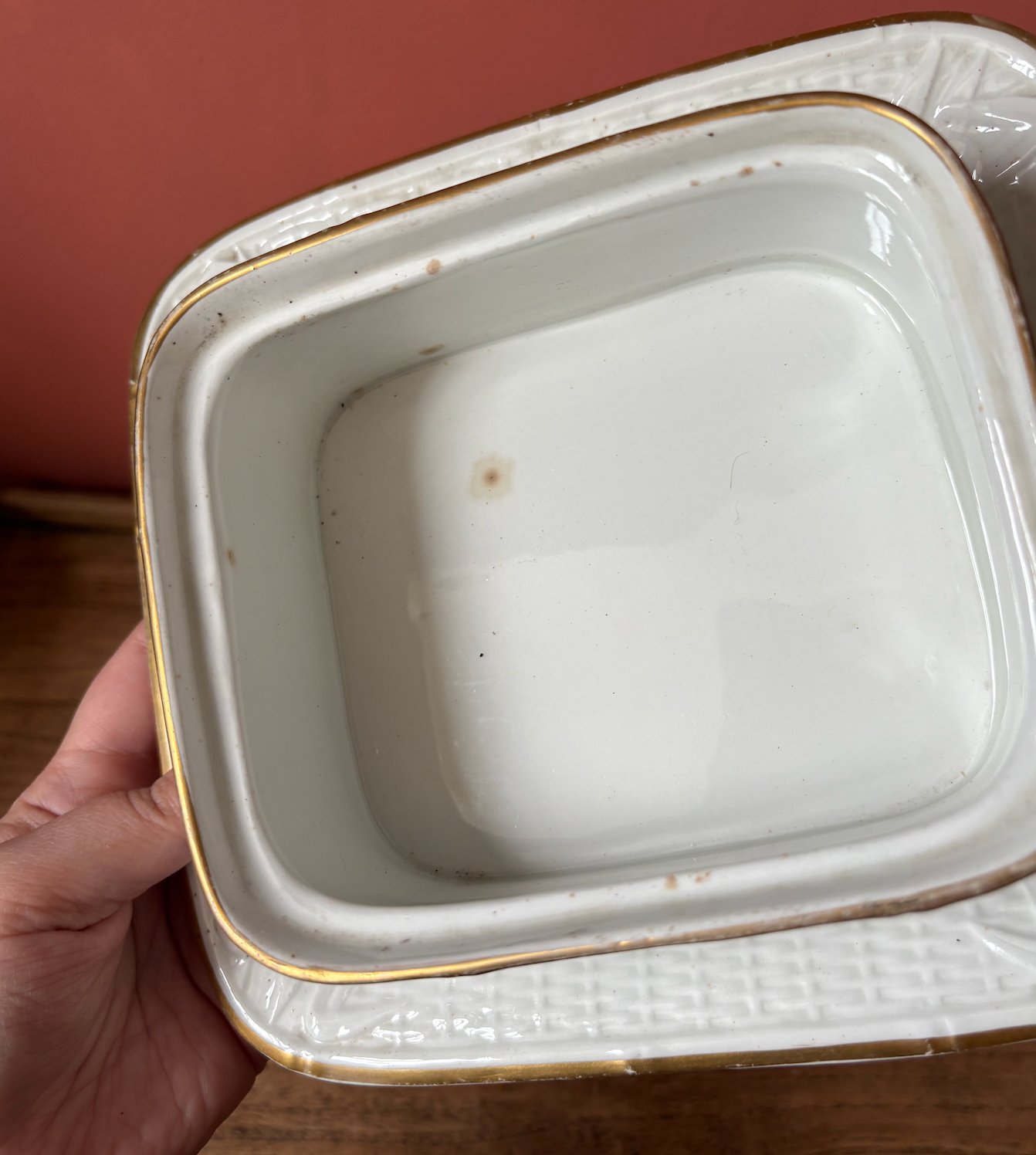 George Jones Albino Majolica Ironstone Sardine Box