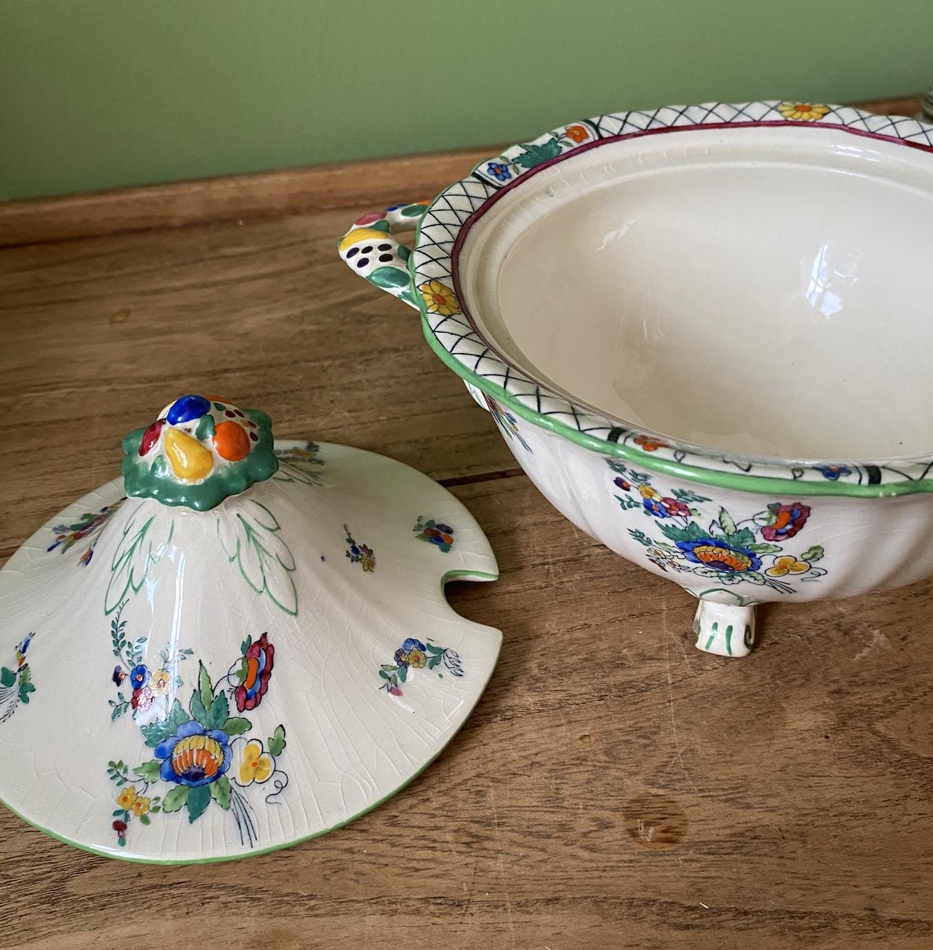 Masons Strathmore Green Lidded Tureen