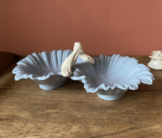 Falcon Ware Pastel Blue Two Sided Leaf Shaped Serving Dish