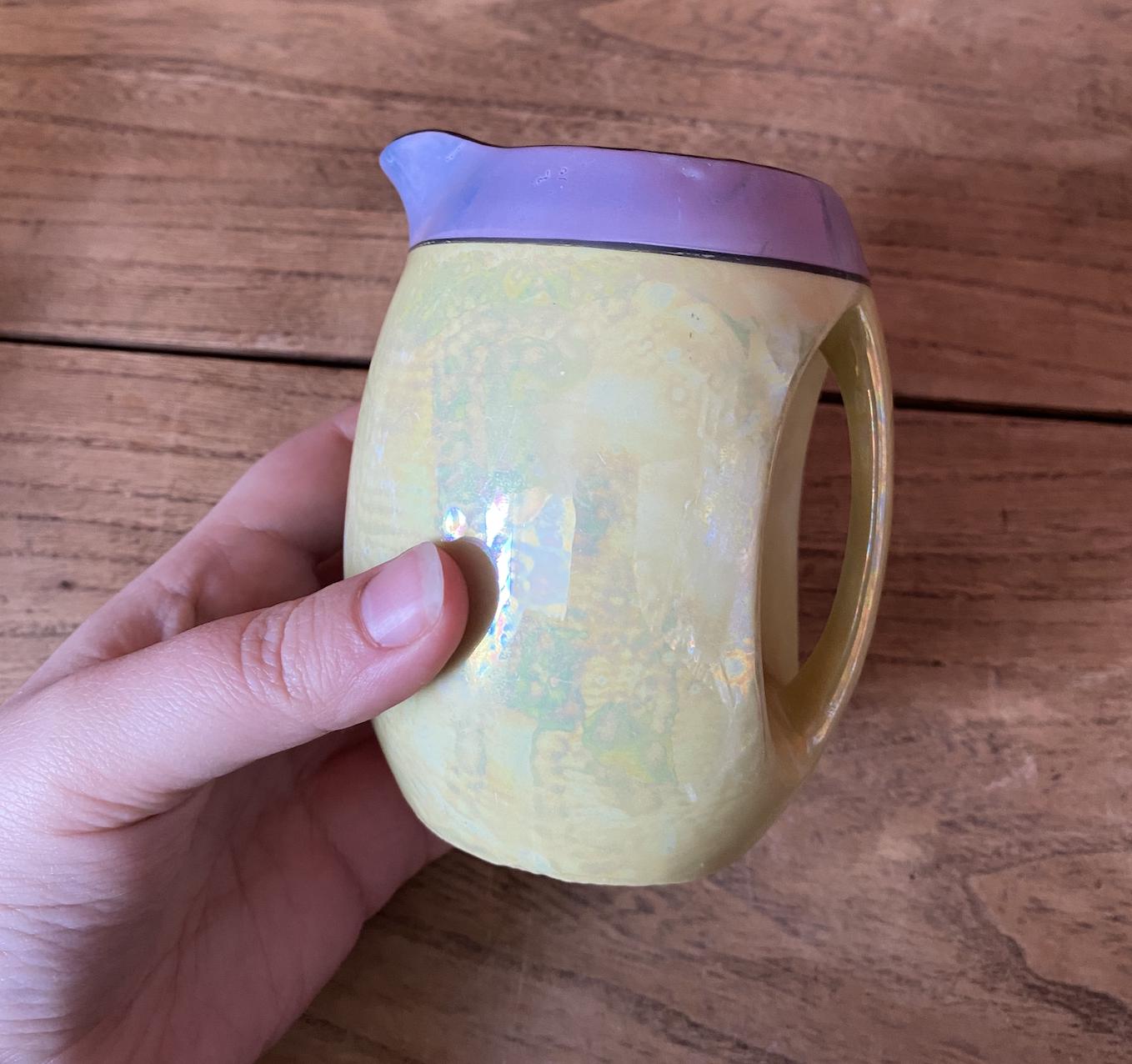 Yellow & Lilac Lustre Japanese Jug