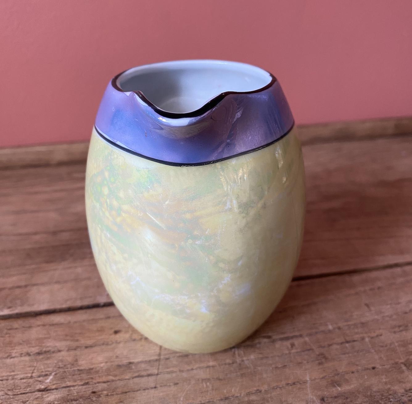 Yellow & Lilac Lustre Japanese Jug