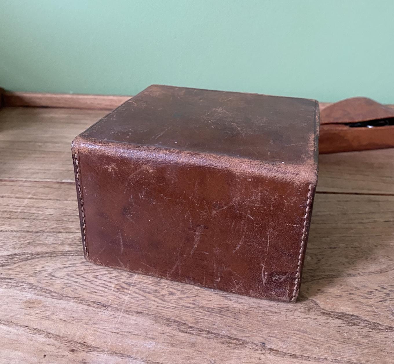 Square Brown Leather Toiletry | Jewellery Travel Box