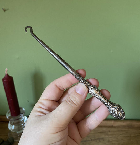 Lace | Button | Boot Hooks - Silver Plate & Steel