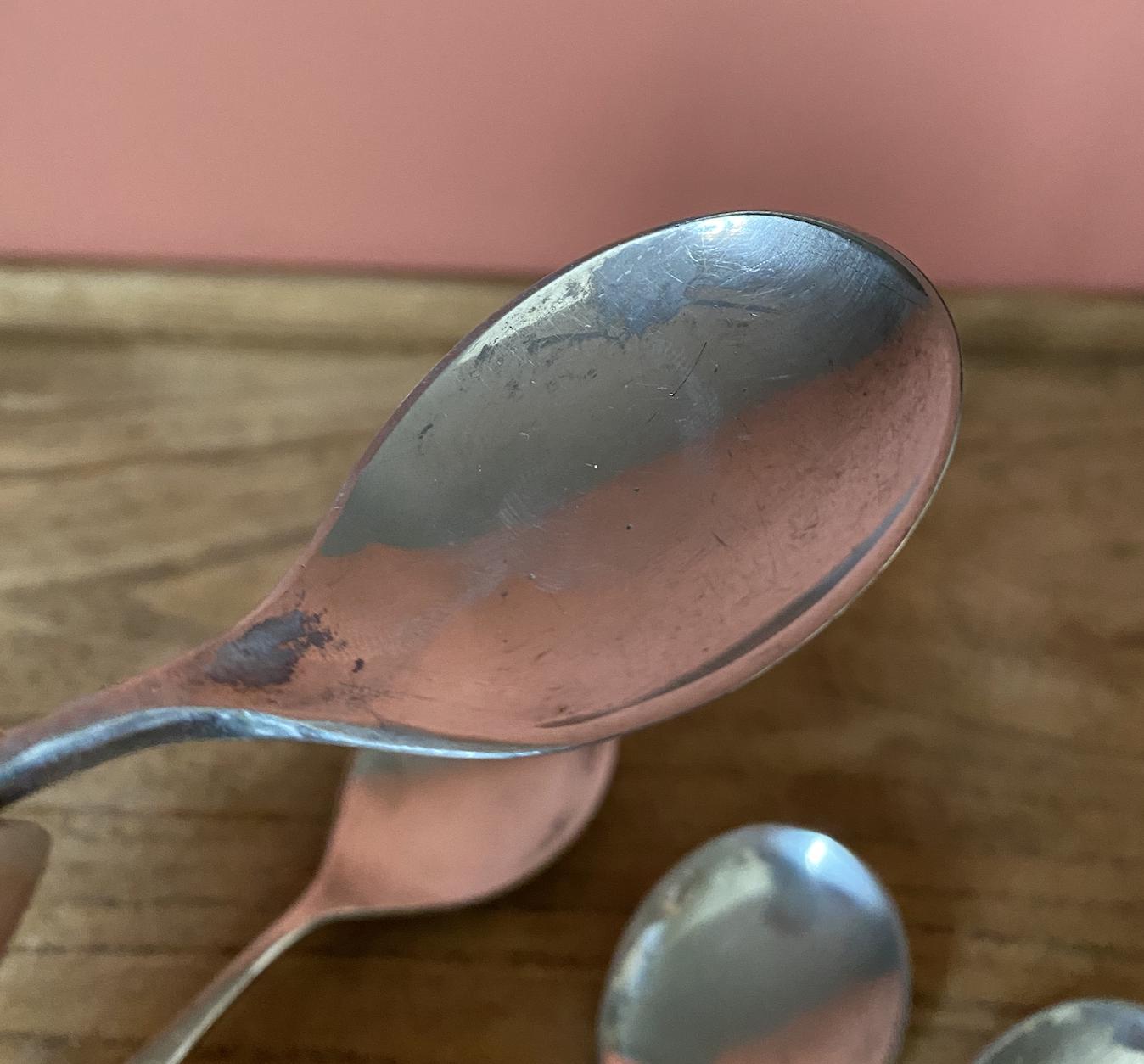 Set of 6 Silver Short Soup Spoons