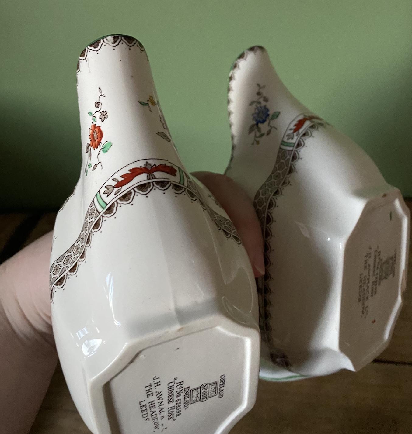 Spode Copeland Chinese Rose Gravy Boats