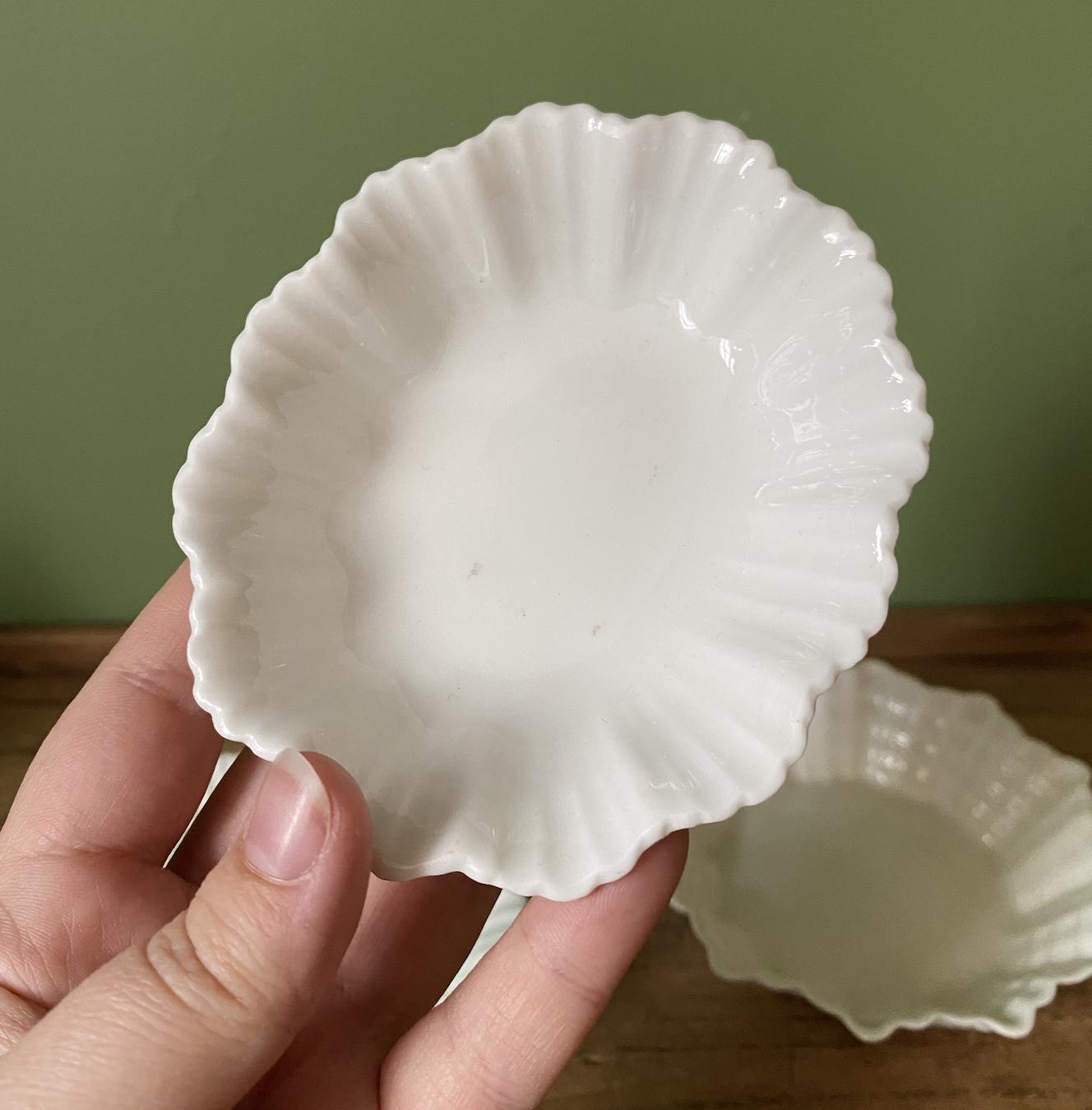 Delphine & Shelly White Bone China Scalloped Trinket Dishes