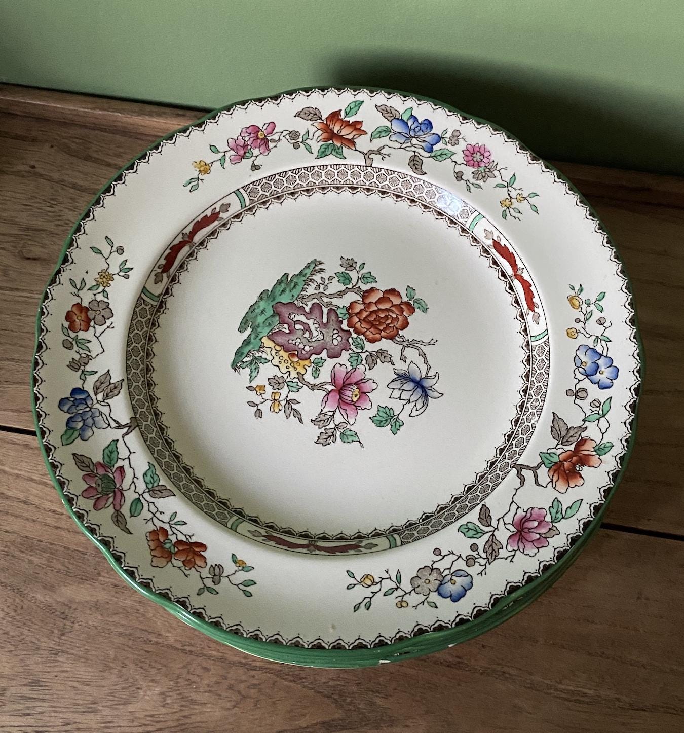 Ten Spode Copeland Chinese Rose 23cm Plates
