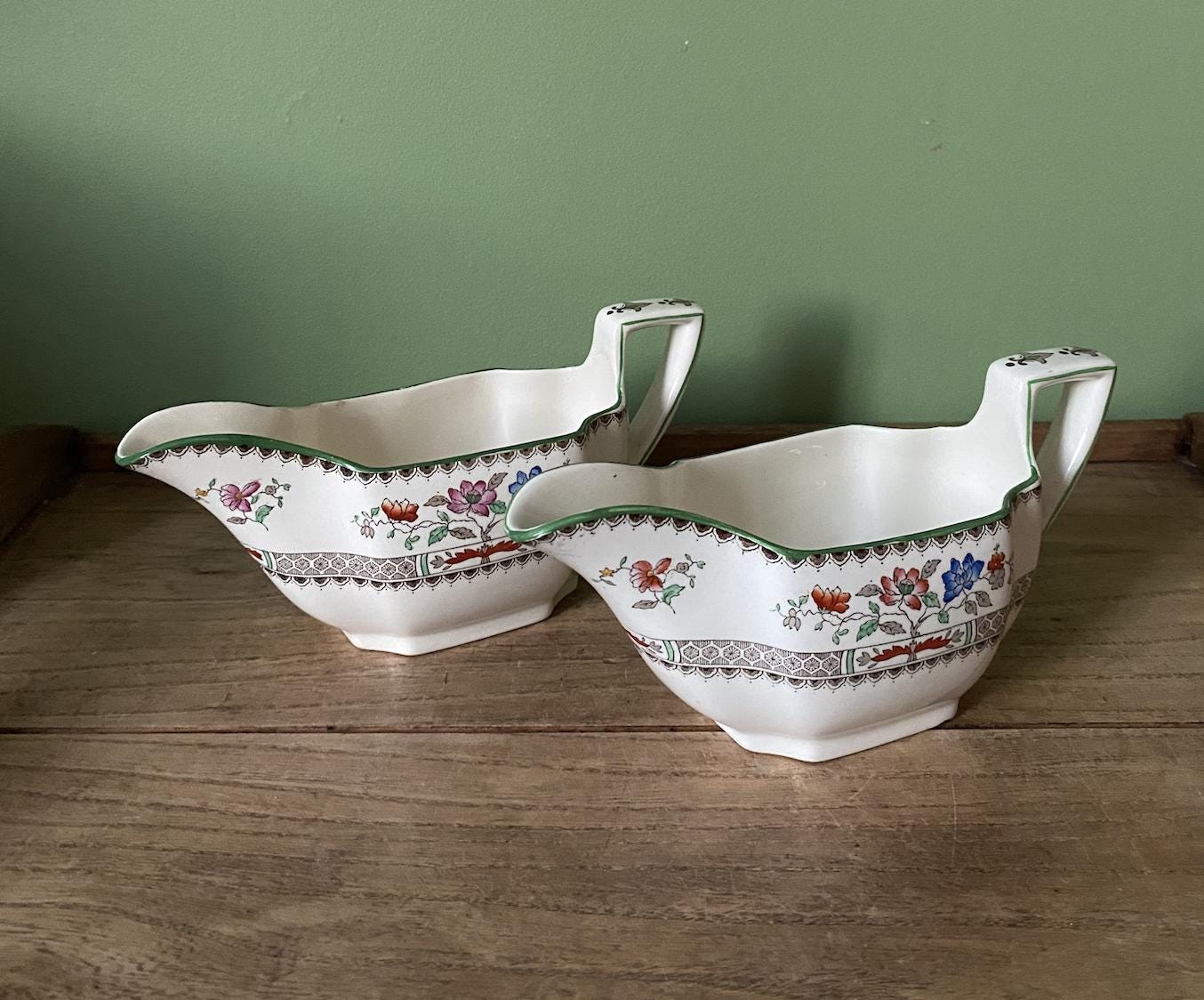 Spode Copeland Chinese Rose Gravy Boats