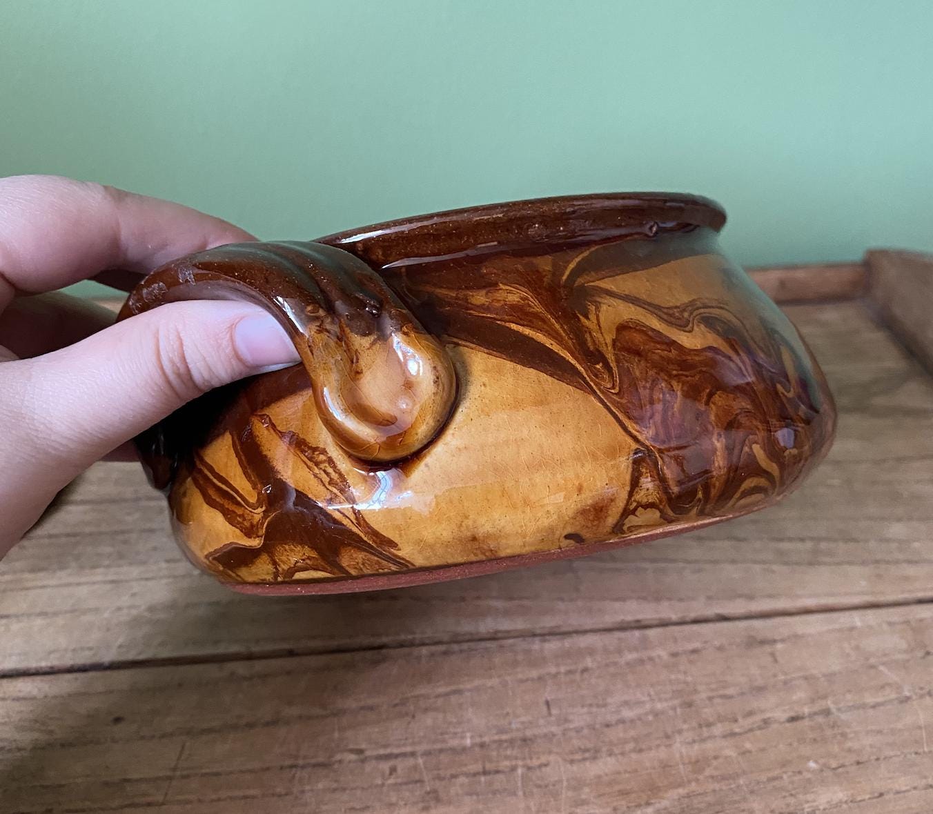 Handmade Clay Serving Pot with Lid and Handles