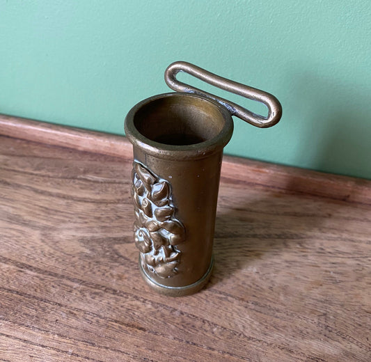 Floral Decorative Solid Brass Flagpole Holder - Belt Loop
