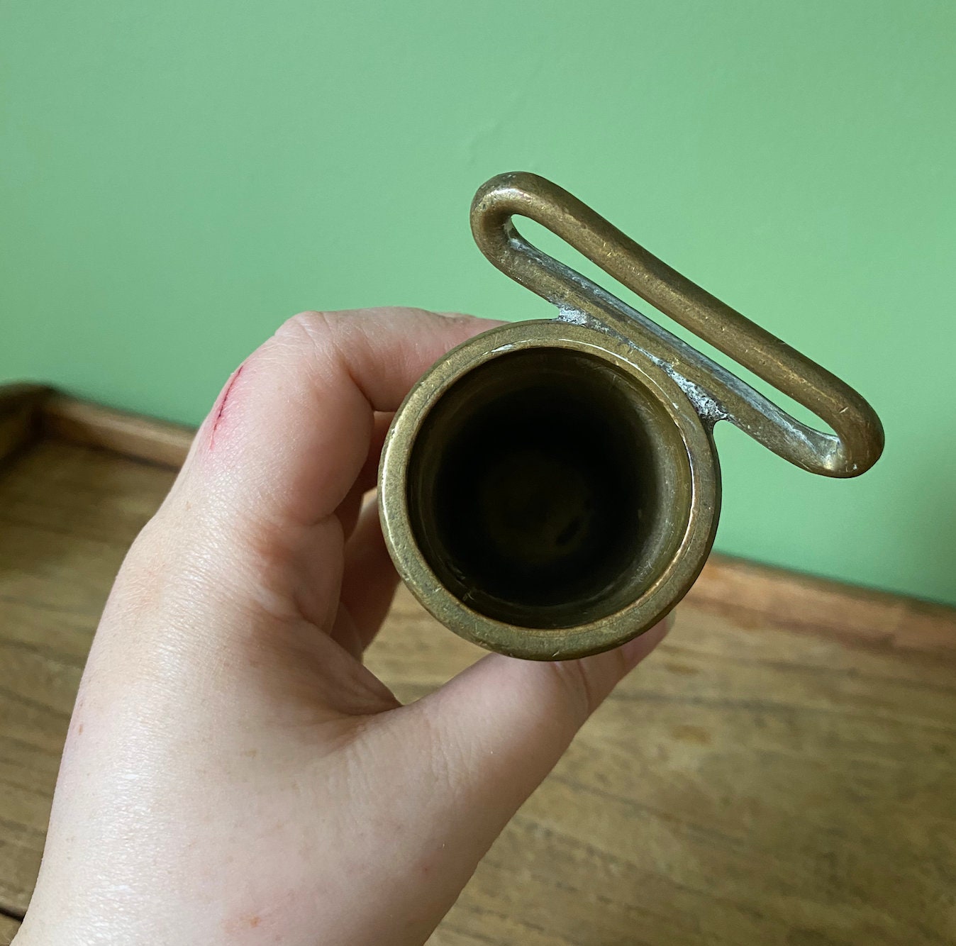 Floral Decorative Solid Brass Flagpole Holder - Belt Loop