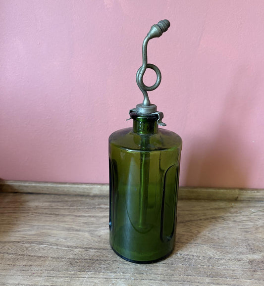 Antique Green Glass Cromessol Disinfectant Atomiser Bottle