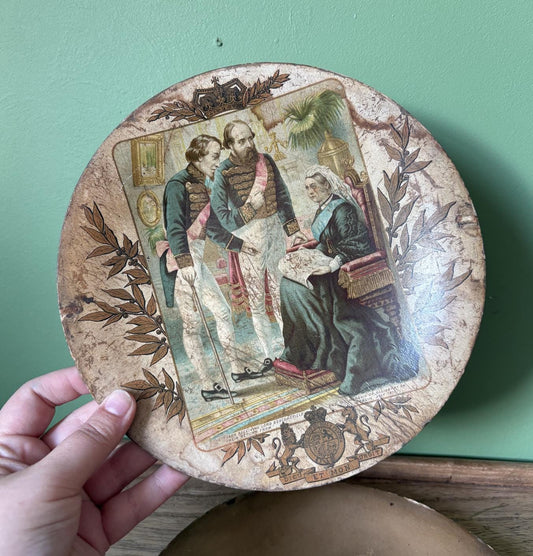 Late 1800s Rapheal Tuck & Sons Collectible Paper Plates featuring Victoria