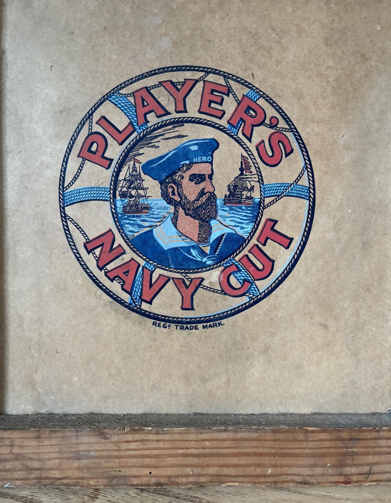 Players Navy Cut Cigarette Crate Advertising Panel