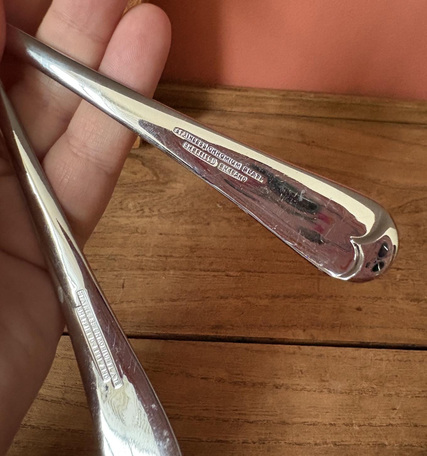 Pair of Chrome Plate Salad Servers in Original Box