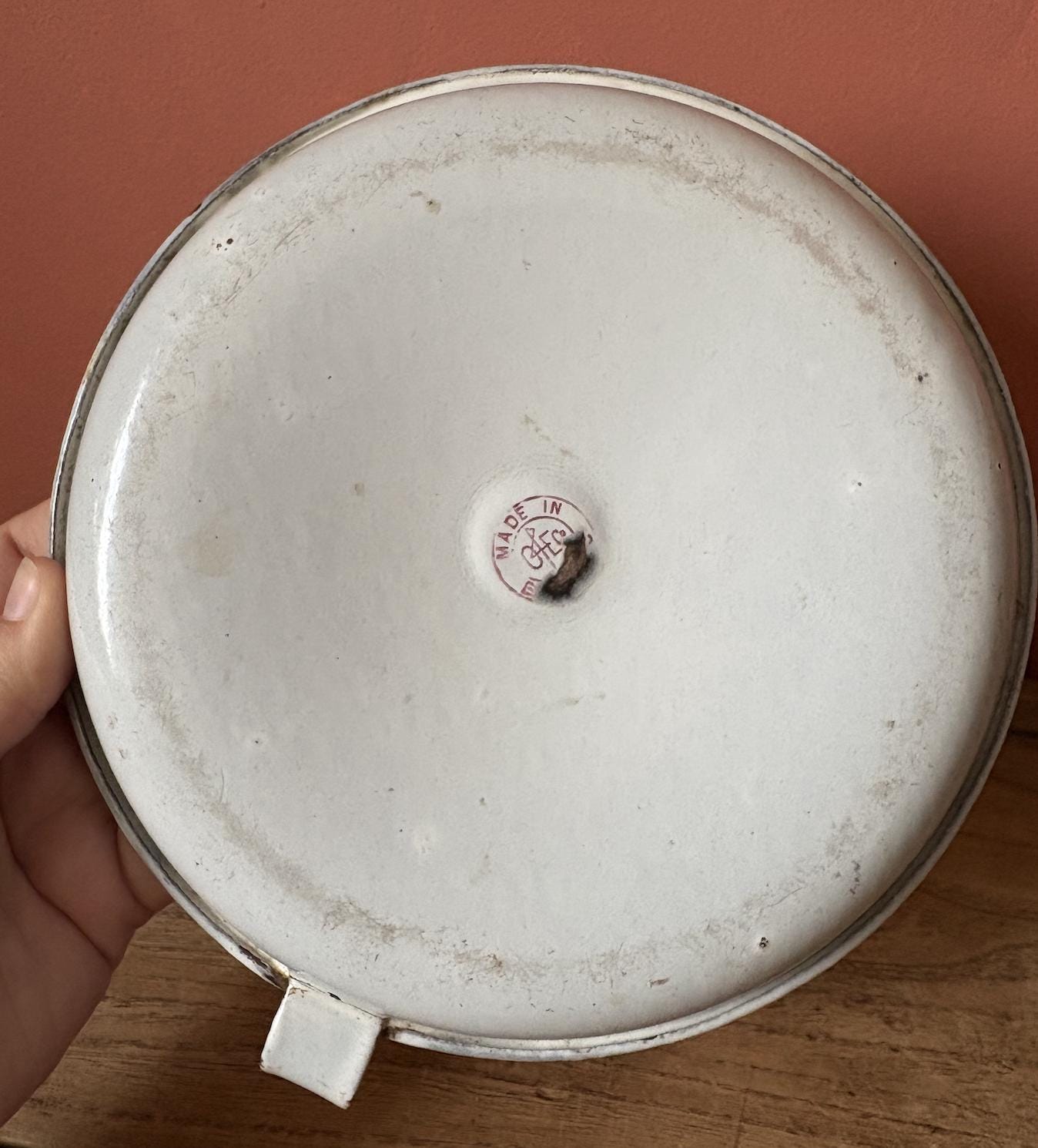 White Enamel Candle Holder | Chamber Stick