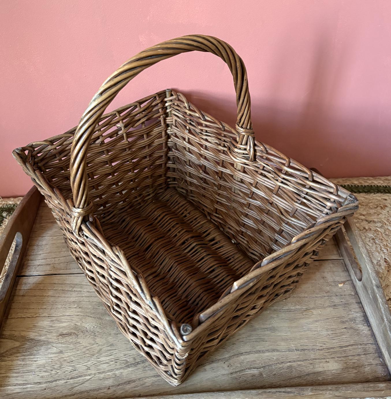 Vintage Oblong Wicker Basket