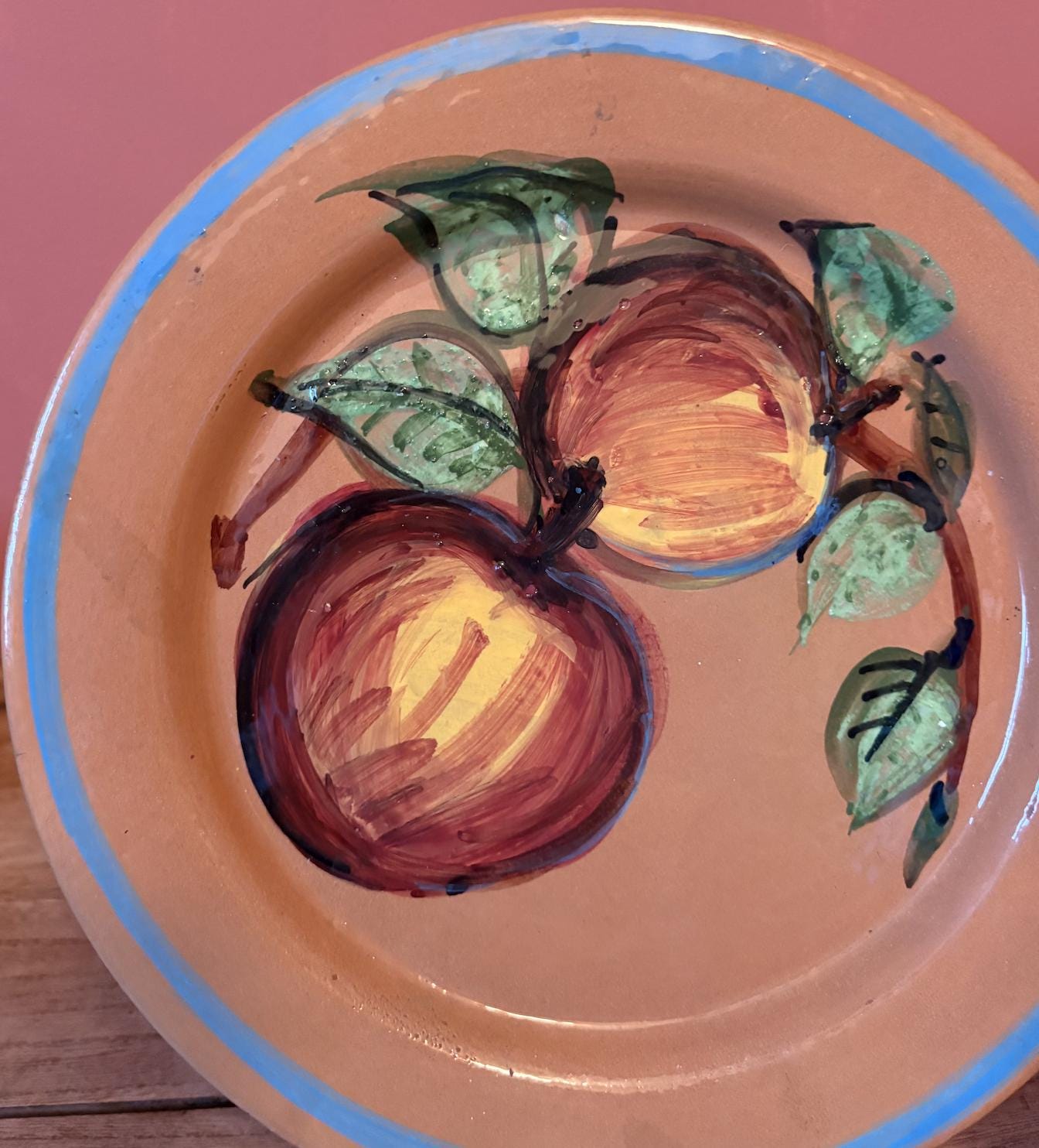 Handmade & painted Fruit Design Plate from Malta