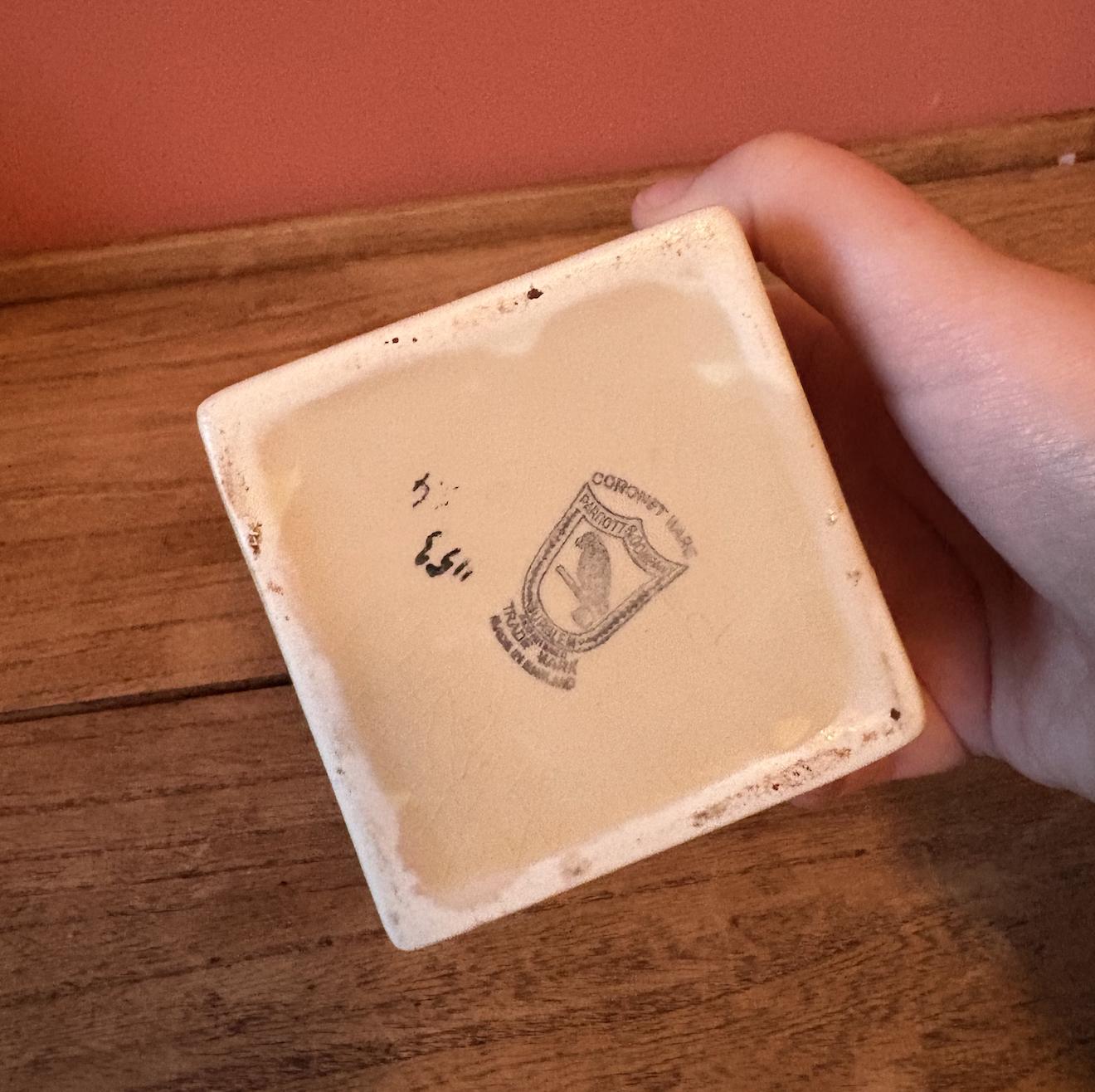 Coronet Ware Square Floral Condiment Pot