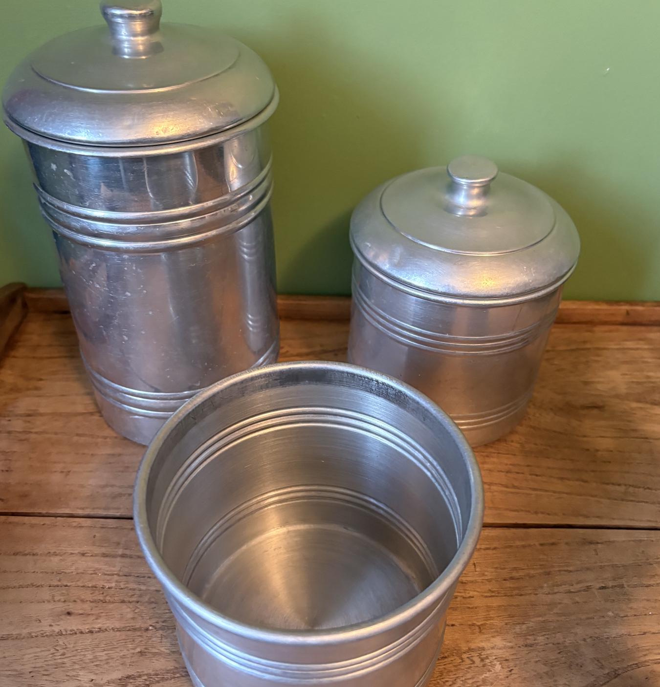 Trio of Aluminium Storage Canisters