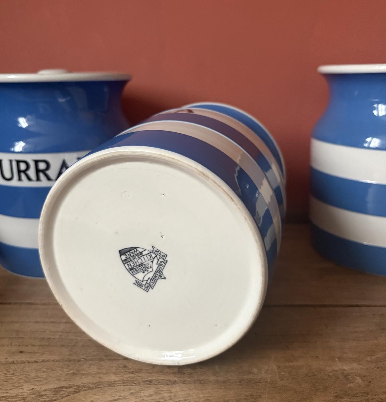Cornishware Blue and White Striped Storage Containers