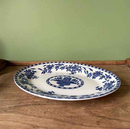 Delph Blue and White Oval Serving Platter
