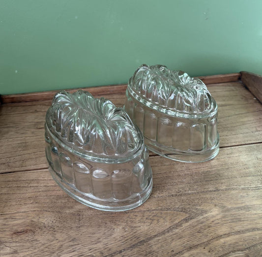 Pair of Large Oval Decorative Jelly Mould
