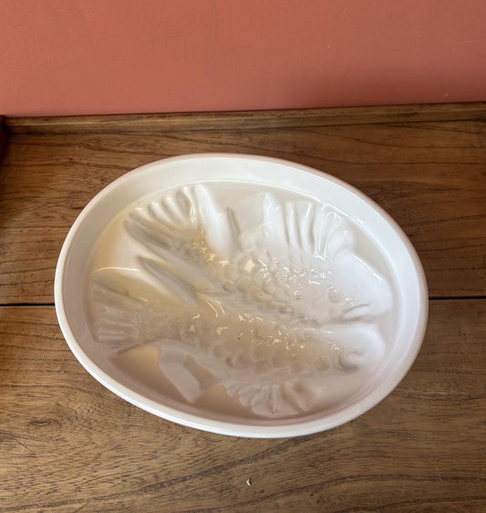 Ironstone Double Fish Pattern Mould, Made in England by lCTC