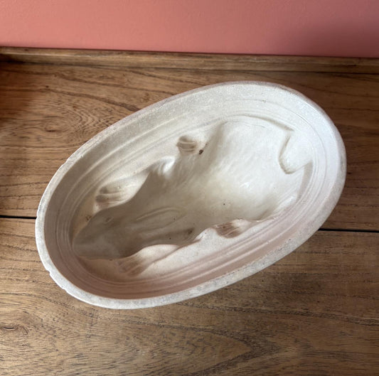 Antique Rabbit Shaped Ceramic Jelly Mould