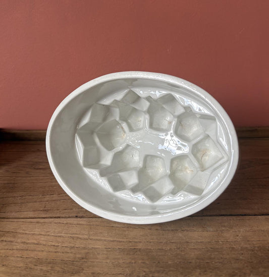 Medium White Oval Decorative Jelly Mould