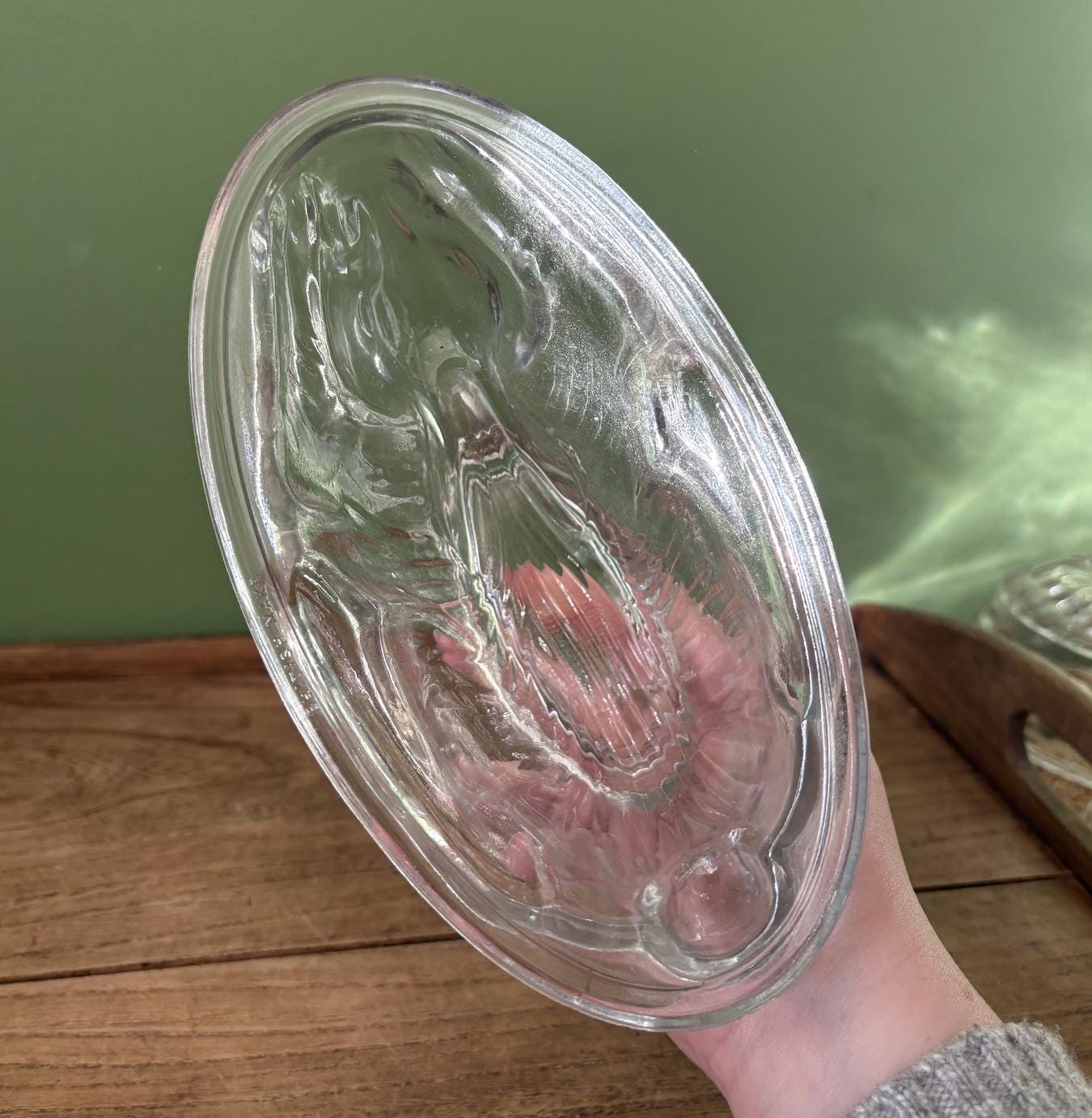 Large Rabbit Shaped Glass Jelly Mould