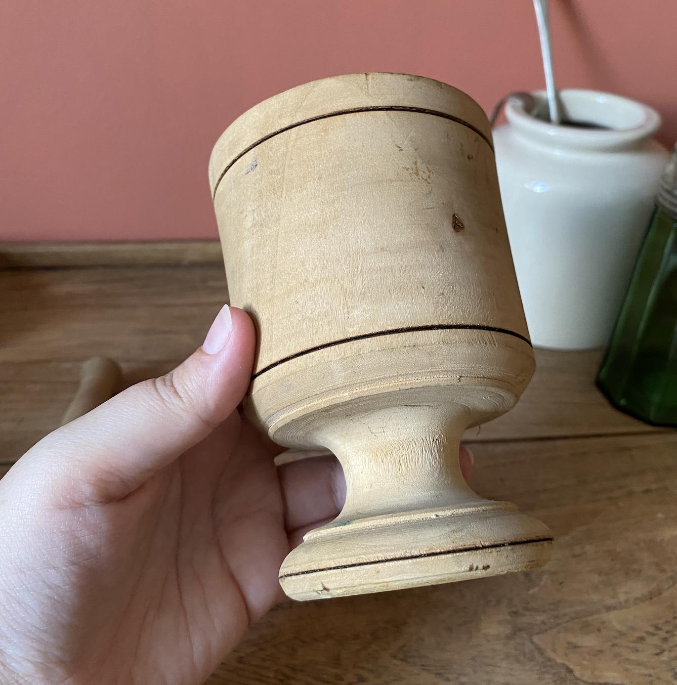 Small Light Wood Mortar & Pestle