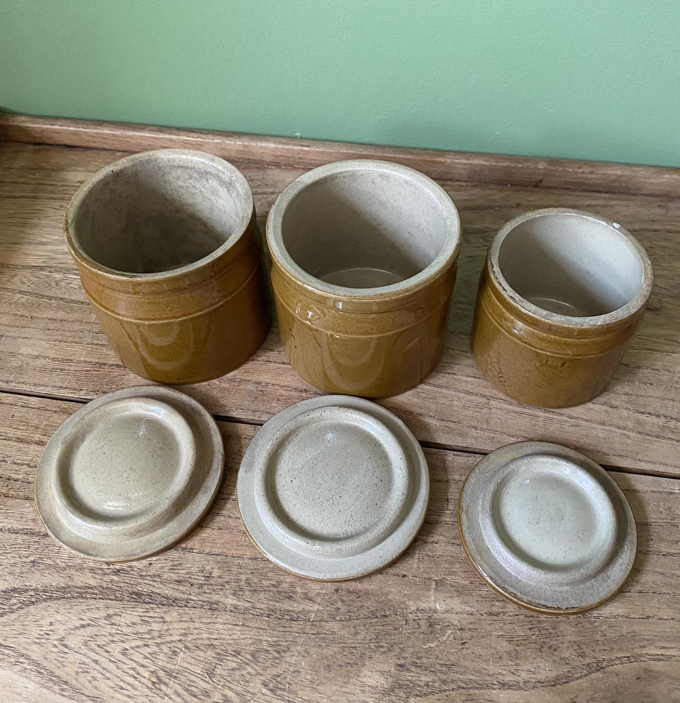 Ochre Stoneware Preserve Pots