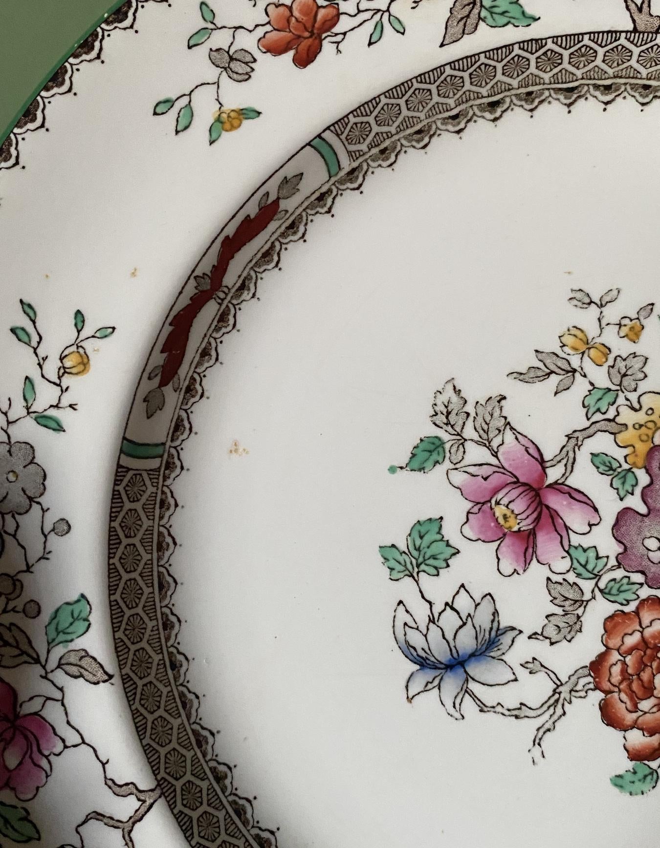 Ten Spode Copeland Chinese Rose 23cm Plates