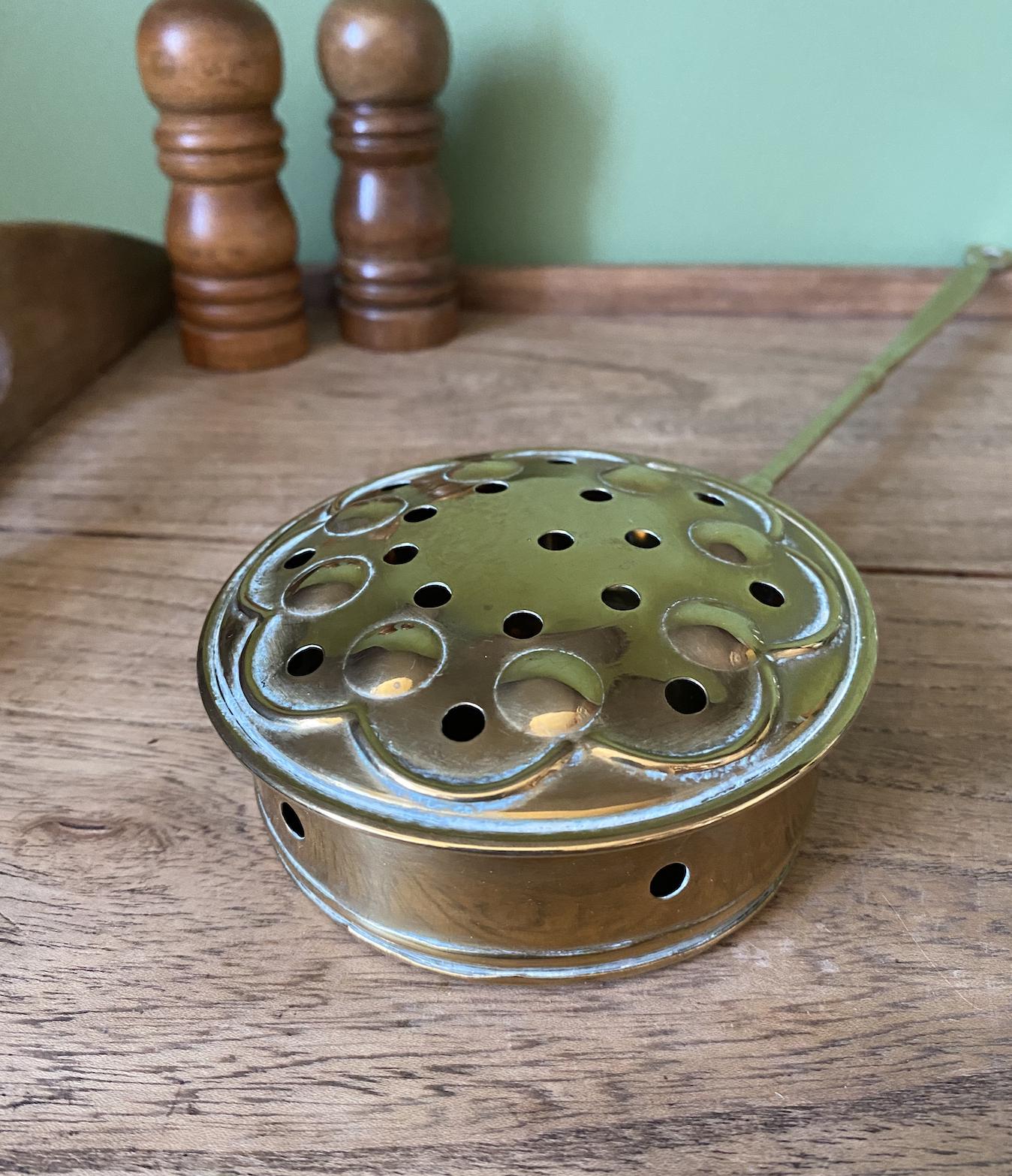 Small Brass Round Bed Warmer