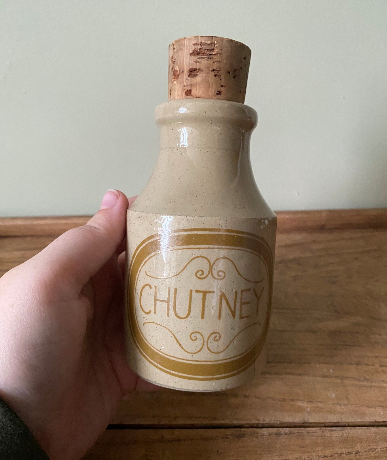 Stoneware Chutney Bottle with cork