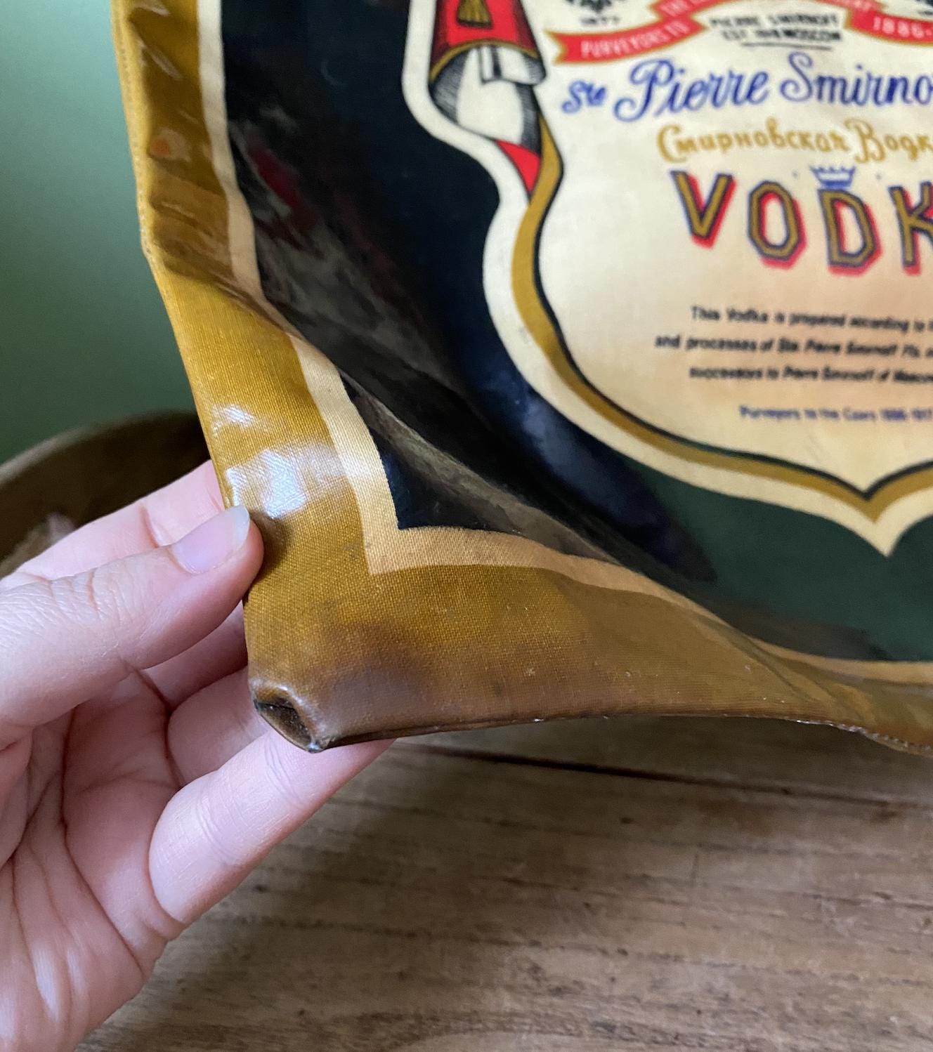 Vintage 1970s Smirnoff Cotton PVC Vodka Tote Bag
