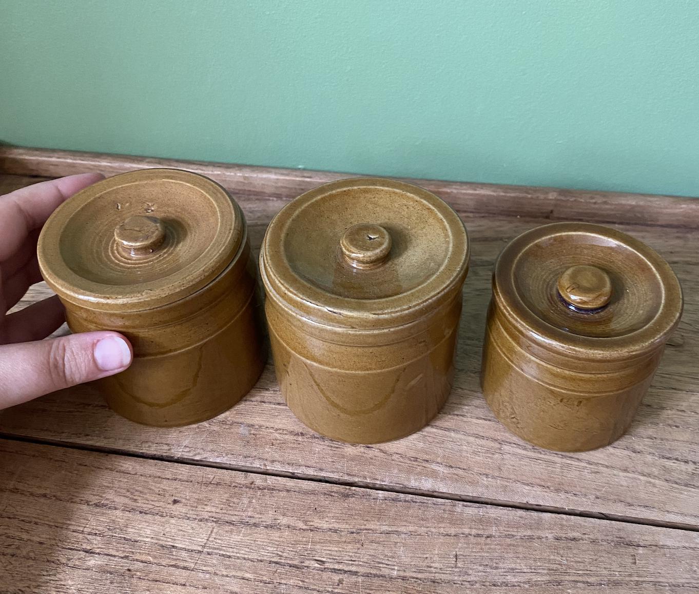 Ochre Stoneware Preserve Pots