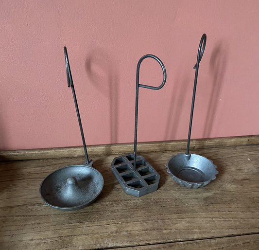 Set of Vintage Metal Baking Implements Inc Doughnuts & Waffles - Pat No 29747