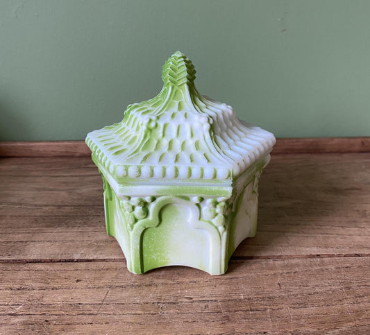 White Glass Decorative Storage Pot