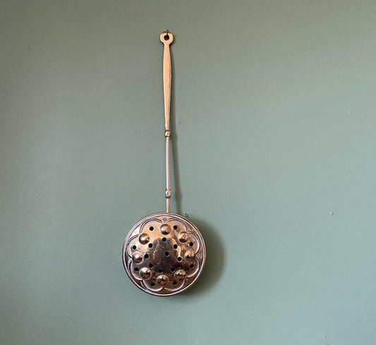 Small Brass Round Bed Warmer