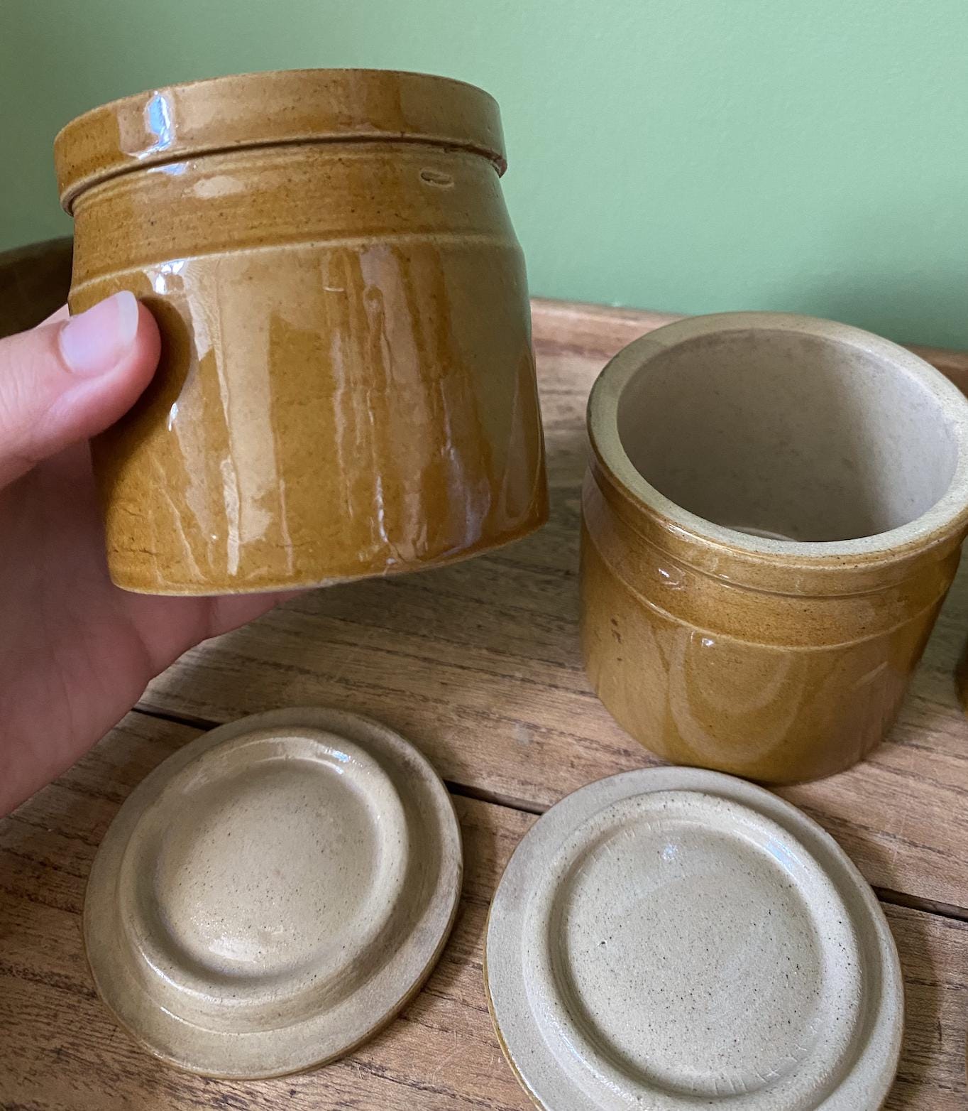 Ochre Stoneware Preserve Pots