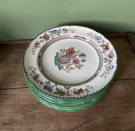 Ten Spode Copeland Chinese Rose 23cm Plates