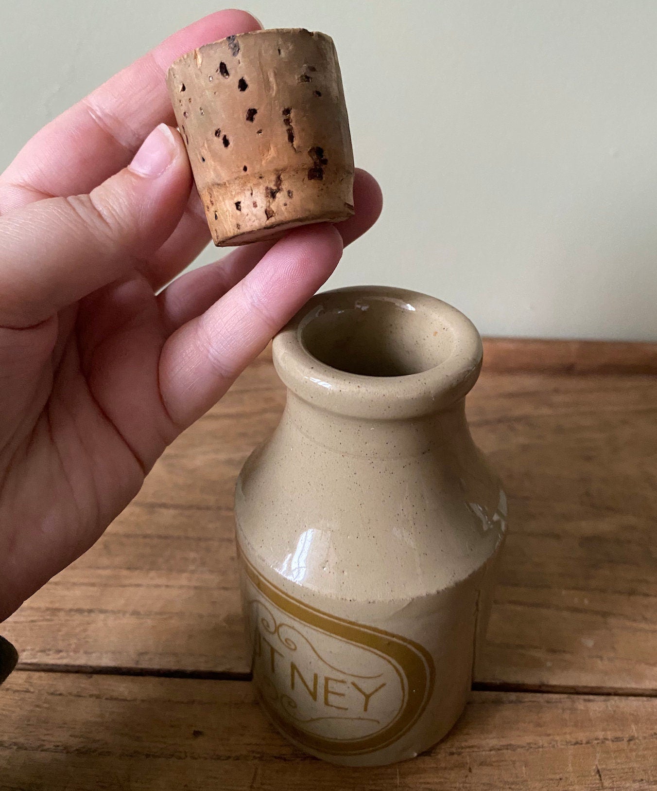 Stoneware Chutney Bottle with cork