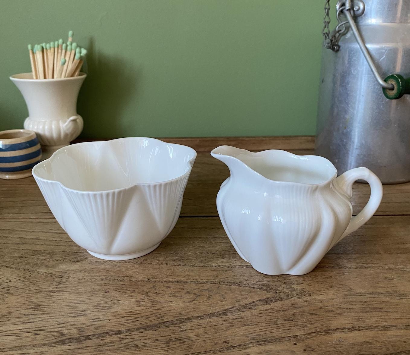Shelly's Dainty Bone China Creamer and Sugar Bowl